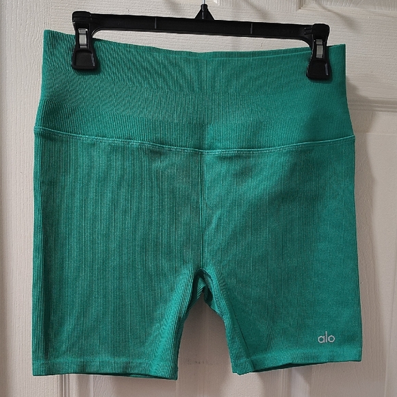 ALO Women's Teal Shorts - Picture 1 of 4